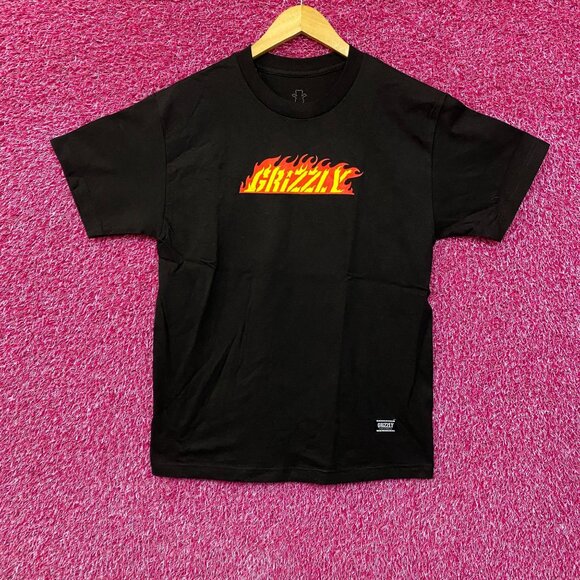Grizzly Griptape Hot Rod Flames T-Shirt Medium - Picture 1 of 4